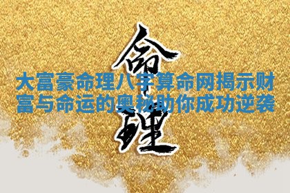 大富豪命理八字算命网揭 🍀 示财富与命运的奥秘助你成功逆 🍻 袭