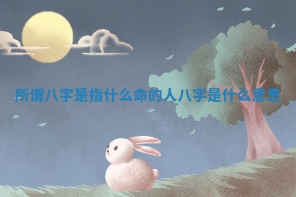 所谓八字是指 ✨ 什么命 🧢 的人_八字是什么意思