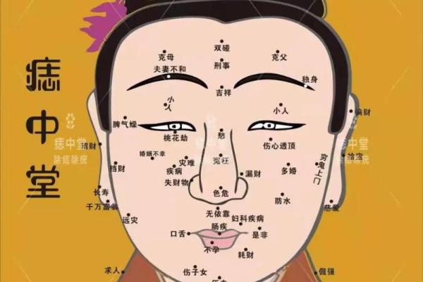 男性面痣图集详析：眉毛藏痣预示财富秘密
